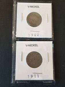 lot 43 image: 1902 and 1911 V-Nickels