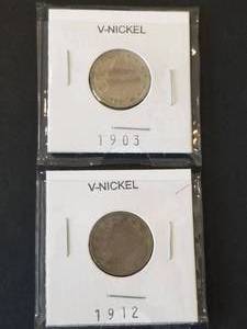 lot 68 image: 1903 and 1912 V-Nickels