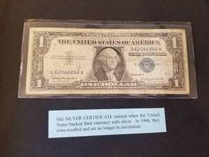 lot 83 image: 1957-B $1 dollar note - silver certificate