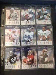 lot 115 image: Selection of 9 Playoff Contenders football cards