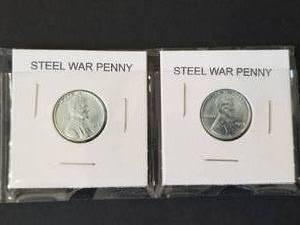 lot 157 image: 1943 Steel warwheat pennies -