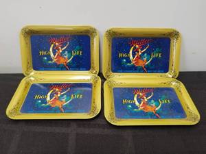 lot 33 image: Selection of 4 vintage Miller High Life Beer advertisement - mini-metal trays - 7