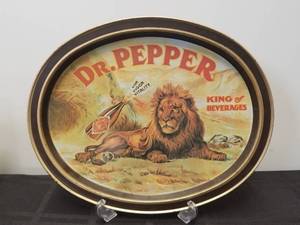 lot 50 image: Vintage Dr. Pepper - King of Beverages - metal tray - 12 by 15