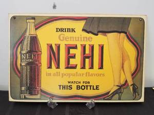 lot 94 image: Vintage Nehi soda collectible advertisement sign - 11 by 17