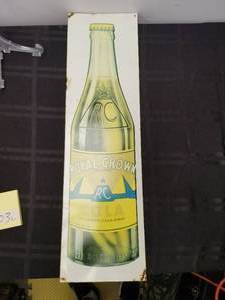 lot 103 image: Vintage Royal Crown - RC Cola metal advertising sign - 7 by 25