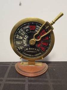 lot 235 image: Vintage engine order telegraph - desk ornament - J.W. Ray & co. Liverpool & London