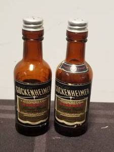 lot 200 image: Vintage Salt & Pepper shakers - Guckenheimer Blended Whiskey