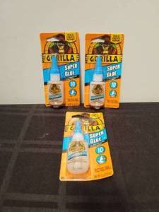 lot 45 image: Gorilla super glue - 3 packs