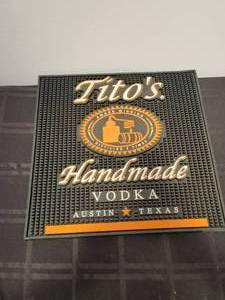 lot 53 image: Titos Handmade Vodka rubber bardrink mat - 16 by 16