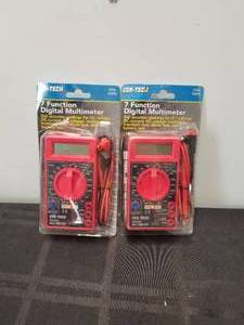 lot 230 image: Selection of 2 Cen-Tech - 7 function digital multimeters