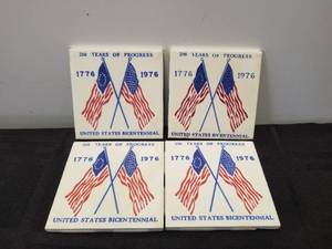lot 212 image: Set of 4 United States Bicentennial tiles - coasters