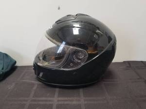 lot 240 image: Motorcycle Helmet with face shield - Black - Medium