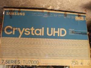lot 257 image: Samsung - 75 tv - not tested (unknown working condition) - no plug or remote-(can be ordered)