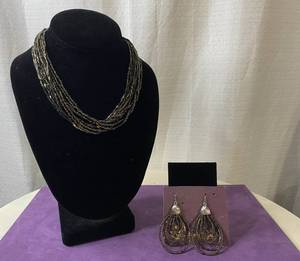 lot 25 image: PREMIER DESIGNS SET OF (1) NECKLACE, (1) PAIR OF EARRINGS IN STYLE, DESIGN, AND COLOR(S) SHOWN. (SOLD 2 X THE MONEY)