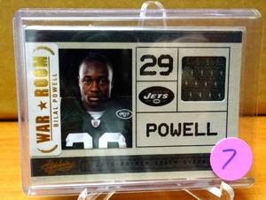 lot 7 image: GAME WORN - 2011 Absolute Memorabilia War Room Materials #6 Bilal Powell New York Jets