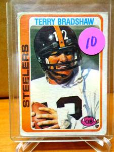 lot 10 image: VINTAGE 1978 Topps Terry Bradshaw Pittsburgh Steelers #65 Football Card