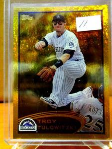 lot 11 image: 2012 Topps Baseball Troy Tulowitzki Gold Sparkle Card #140 $