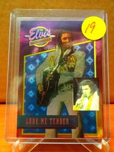 lot 19 image: PROMO CARD--The Elvis Collection--Foil--Blank Back--Love Me Tender 1992 $$