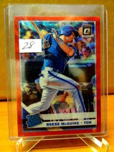 lot 28 image: RATED ROOKIE - 2019 Donruss Optic Red Wave #55 Reese McGuire RR