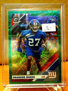 lot 30 image: ROOKIE - 2019 Donruss Optic DEANDRE BAKER Green Velocity Rookie #114 RC - New York Giants