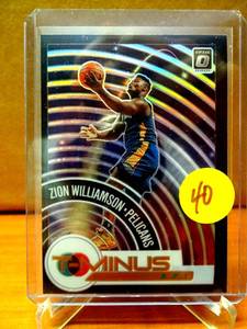 lot 40 image: 2020-21 Donruss Optic ZION WILLIAMSON PRIZM HOLO T-MINUS Pelicans #8