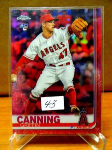 lot 43 image: ROOKIE REFRACTOR - 2019 Topps Chrome Update Pink Refractor #31 Griffin Canning RC (Angels)