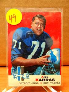 lot 49 image: VINTAGE STAR - 1969 Topps 123 Alex Karras Lions Iowa $$$