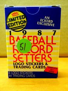 lot 51 image: 1987 Fleer Baseball Record Setters Limited Edition Complete Set 44 cards HOFers