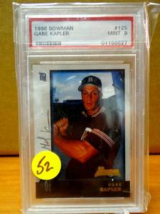 lot 52 image: PSA GRADED ROOKIE - 1998 Bowman Chrome #125 Gabe Kapler RC Rookie Detroit Tigers PSA 9 $$$