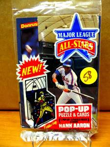 lot 58 image: 1986 Donruss Major League All-Stars Pop Up Puzzle Unopened Pack - DARYL STRAWBERRY