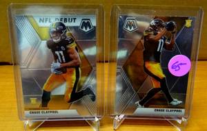 lot 65 image: ROOKIE LOT - 2020 Panini Mosaic Chase Claypool Rookie RC #220 Steelers & NFL Debut #278