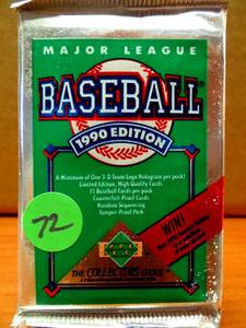 lot 72 image: 1990 UPPER DECK FOIL PACK - SEALED - KEN GRIFFEY CHASE