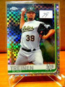 lot 79 image: BLAKE TREINEN As 2019 TOPPS CHROME #144 - REFRACTOR XFRACTOR