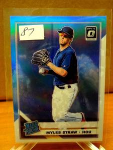 lot 87 image: RATED ROOKE - 2019 Donruss Optic Carolina Blue and White #59 Myles Straw RR