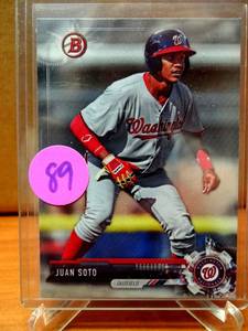 lot 89 image: ROOKIE PROSPECT - Juan Soto RC 2017 Bowman Draft Prospect Rookie Card #BD-162