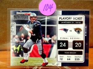 lot 104 image: 2021 Contenders Football Tom Brady Playoff Ticket #PLT-TOM New England Patriots