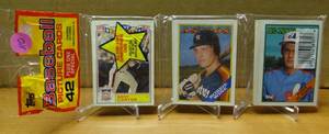lot 110 image: SEALED 1988 Topps Baseball Unopened Rack Pack 42 Cards  1 All-Star Card