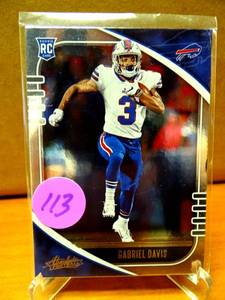 lot 113 image: ROOKIE - 2020 Panini Absolute Football Gabriel Davis #136 Buffalo Bills ROOKIE