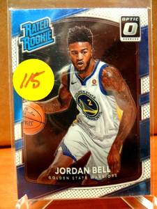 lot 115 image: RATED ROOKIE - Jordan Bell - Golden State Warriors - 2017-18 Donruss Optic - Rated Rookie #163