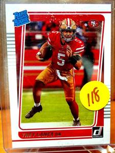lot 118 image: RATED ROOKIE - 2021 Donruss Football Trey Lance Rated Rookie RC San Francisco 49ers #254
