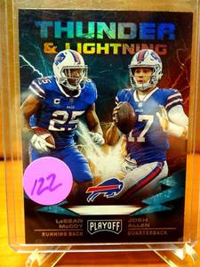 lot 122 image: 2019 Panini Playoff Josh AllenLeSean McCoy Thunder & Lightning Buffalo #15