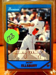 lot 123 image: ROOKIE - 2007 Bowman JACOBY ELLSBURY RC #BDPP105 Red Sox