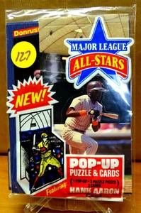 lot 127 image: 1986 Donruss Major League All-Stars Pop Up Puzzle Unopened Pac - SEALED