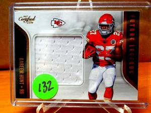 lot 132 image: ROOKIE PATCH - 2017 Certified Cuts Future Legends Memorabilia Kareem Hunt #18 Rookie RC $$