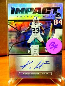 lot 134 image: LIMITED EDITION AUTO 088149 - 2020 Donruss Elite Kenny Moore Impact Impressions Auto 149 II-KM Colts $$$
