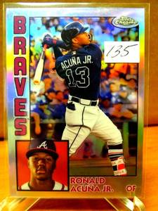 lot 135 image: 2019 Topps Chrome Baseball Ronald Acuna Jr #84TC-24 Atlanta Braves $$
