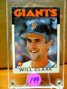 lot 149 image: ROOKIE - 1986 TOPPS TRADED BASEBALL #24T WILL CLARK ROOKIE