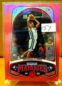 lot 157 image: ROOKIE - 2019-20 Marquee Brandon Clarke Pink Holo Rookie Refractor SP RC #238 Grizzlies