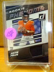 lot 158 image: HOT ROOKIE PATCH - 2021 Donruss Football Justin Fields Rookie Phenoms Patch SP #RPJ-JFI Bears RC $$$