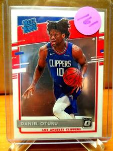 lot 161 image: RATED ROOKIE - 202021 Donruss Optic Daniel Oturu #185 Rated Rookie RC Los Angeles Clippers